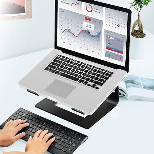 Orionstar Laptop Stand Aluminum Laptop Riser Compatible with Apple Mac MacBook Air Pro 10 to 15.6 Inch Notebook Computer, Ergonomic Elevator Holder, Black thumbnail 6