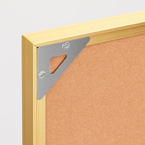Lightomorrow Bulletin Board 30 x 20 inches, Black Pin Board, Golden Aluminum Framed Fabric Cork Board with 10 Push Pins thumbnail 6