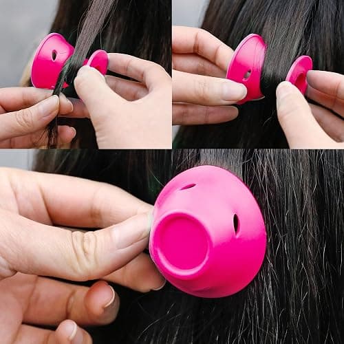 JANYUN 40 Pcs Pink Magic Hair Rollers Include 20pcs Large Silicone Curlers and 20pcs Small Silicone Curlers thumbnail 4