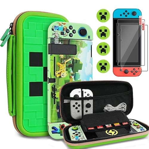 TIKOdirect Carrying Case Accessories for Switch,Portable Travel Case with Soft Protective Cover, Screen Protectors and Thumb Grip caps, Green - Image 1