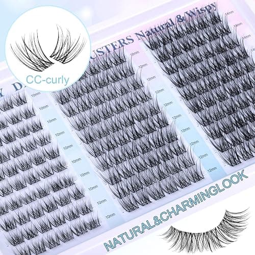 Lash Clusters Wispy Eyelash Clusters Natural CC-Curly Cluster Lashes zanlufly Wispy Individual Lashes 180Pcs Eyelash Extension 10 12 14MM DIY Lash Extension thumbnail 6