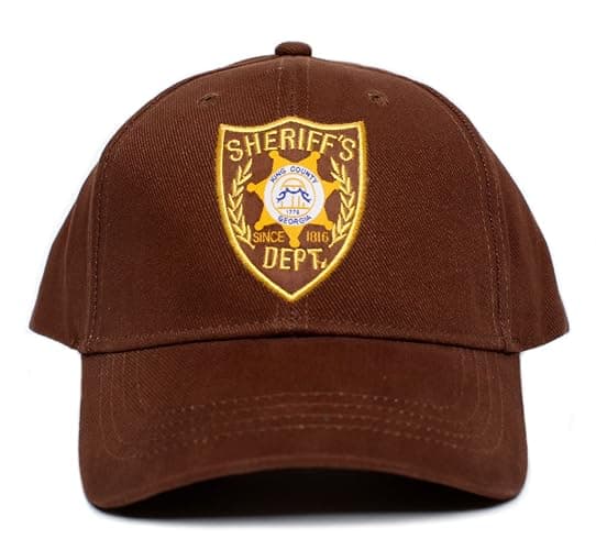 Walking Dead Hat Sheriff's Dept Appliqué Unisex-Adult One-Size Cap Brown thumbnail 3
