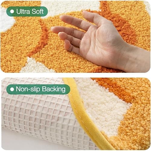 LUMI Cute Animal Bathroom Rugs, Plush Absorbent Bath Mats for Bathroom, Non-Slip Backing Washable Bath Mat, Ideal for Shower Sink Bathtub Room Decor, 20"x35", Clownfish thumbnail 6