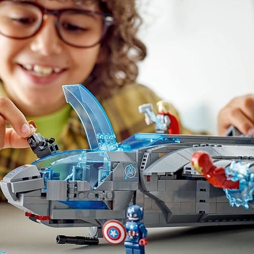 LEGO Marvel The Avengers Quinjet 76248, Spaceship Building Toy Set with Thor, Iron Man, Black Widow, Loki and Captain America Minifigures, Infinity Saga thumbnail 5