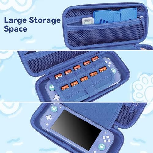 Switch Lite Case Carrying Case- 19 in 1 for Nintendo Switch Accessories Bundle with Switch Lite Thumb Grips, Clear Protective Cover, Screen Protector Cover, Pendant, Stand, Stylus, for Boys, Navy Blue thumbnail 4