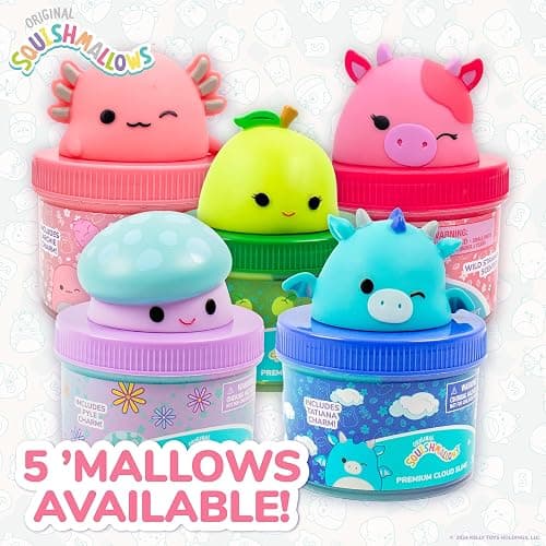 Original Squishmallows Pyle The Mushroom Premium Cloud Slime, Grape Scent, 8 oz. Jar Storage Container with Figurine Topper, Rubber Charm, Goodie Bags Stuffers, Kids Party Favors, Sensory Toys thumbnail 8