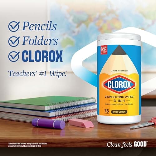 Clorox Disinfecting Wipes Cleaning Variety Pack, 75 Count, 3 Pack | Cleans, Deodorizes and Freshens, Kills 99.9 Percent of Viruses and Bacteria, Bleach Free, Crisp Lemon and Fresh Scent thumbnail 3