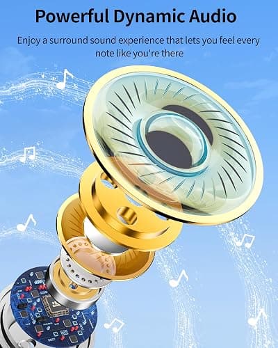 PocBuds Bluetooth Headphones Wireless Earbuds 80hrs Playtime Wireless Charging Case Digital Display Sports Ear Buds with Earhook Deep Bass IPX7 Waterproof Over-Ear Earphones for TV Phone Laptop Olive thumbnail 5