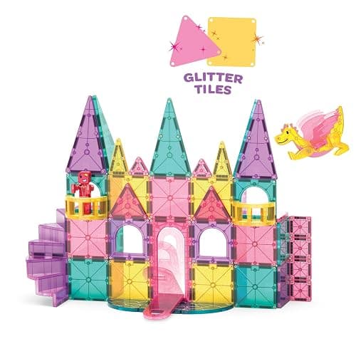 MAGNA-TILES Castle DLX 48-Piece Magnetic Construction Set, The Original Magnetic Building Brand - Image 1