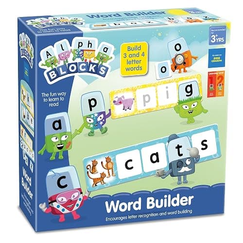 ALPHABLOCKS Word Builder Learning Games - Kids Phonics Spelling Set Toy | Aesthetic Interactive ABC Card Match Literacy Activity Board for Toddlers, Preschool Nursery. Educational Birthday Gifts. - Image 1