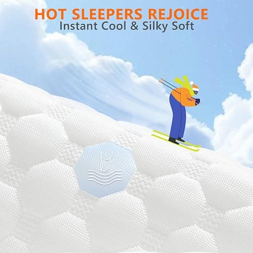 UYWO Cooling Pillows Queen Size Set of 2, Memory Foam Pillows with Zipper, Firm Bed Pillows Adjustable for Hot Side Back Stomach Sleepers thumbnail 5