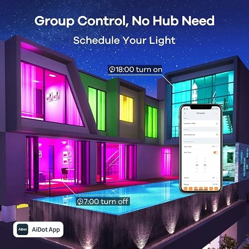 Linkind Smart Light Bulbs, Smart Bulb That Work with Alexa & Google Home, LED Light Bulbs Color Changing, 104 Preset Scene, Music Sync, A19 E26 2.4GHz RGBTW WiFi Bluetooth Light Bulb 60W, 800LM, 4Pack thumbnail 5