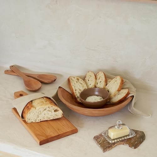 Extra Large Wooden Salad Bowl Set With Serving Utensils - A Beautiful Party Salad & Fruit Bowl With Serving Spoons Perfect for Your Dinner Party - Decorative & Practical Kitchen Must-Have thumbnail 9