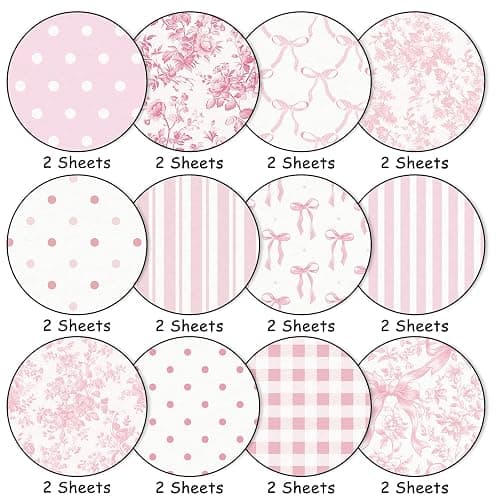 Whaline 24 Sheets 6 x 6 Inch Pink Bow Floral Pattern Paper Chinoiserie Scrapbook Specialty Paper Double Sided for DIY Crafts Card Making Photo Album Decor thumbnail 4