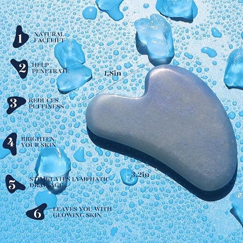 BAIMEI IcyMe Jade Face Roller & Gua Sha, Facial Beauty Roller Skin Care Tools, Self Care Gift for Men Women, Massager for Face, Eyes, Neck, Relieve Fine Lines and Wrinkles - Blue thumbnail 5