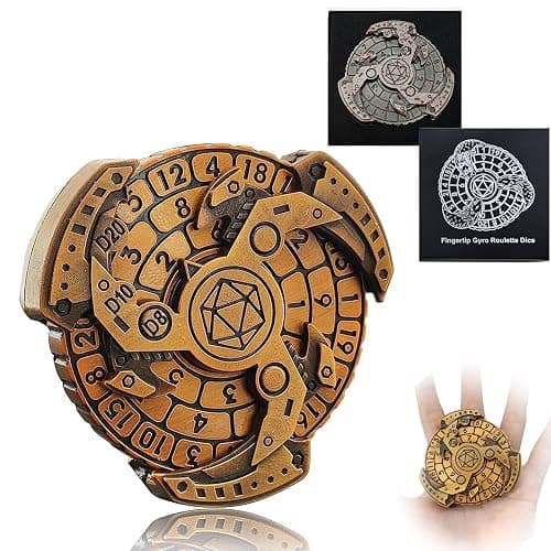 FLUEFOWL Shadow Roulette Dice Spinner for DND Dice Set, 7-in-1 Dragon Metallic D&D Dice with Gift Case for Dungeons and Dragon Game, RPG Role Playing Table Game Gifts (Black Gold) - Image 1