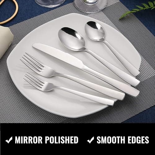 Hiware 72-Piece Silverware Set for 12, Stainless Steel Flatware Cutlery Set For Home Kitchen Restaurant Hotel, Mirror Polished, Dishwasher Safe thumbnail 5