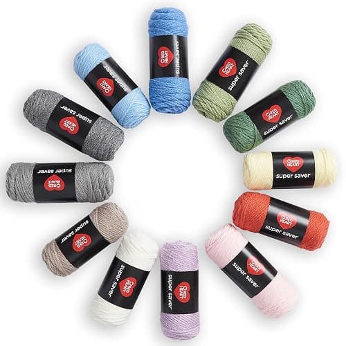 Red Heart Super Saver Yarn Super Craft Kit Pastels, with 12 Pack of 50g/1.7 oz. 4 Medium Worsted Yarn for Knitting & Crocheting, 12 Colors, Perfect for Chunky Sweaters, Blankets, Amigurumi - Super Craft Kit Pastels - Image 1
