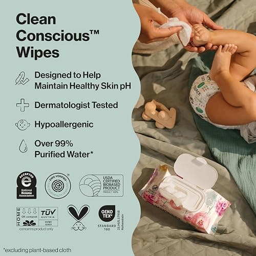 The Honest Company Multi-Use Baby Wipes, Rose Blossom, 576 Count | Baby Wipes, 576 Ct. Hypoallergenic, Fragrance-Free, Plant-Based, 99% Water, Dermatologist Tested. For Sensitive Skin. thumbnail 2