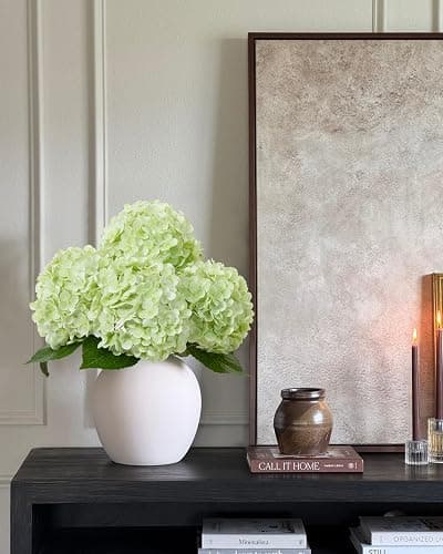 DuHouse 4Pcs Large Hydrangea Artificial Flowers,20 inch Latex Real Touch Hydrangeas Lifelike Hydrangea Flower for Home Wedding Bouquets Centerpieces Party Living Room Decoration(Light Green) thumbnail 4