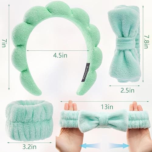Ztomine Headbands for Women - Spa Headband and Wristband Set - Headband for Washing Face,Facial Mask,Makeup and Skin Care,Gifts for Women and Teen Girl Gifts Trendy Stuff thumbnail 2