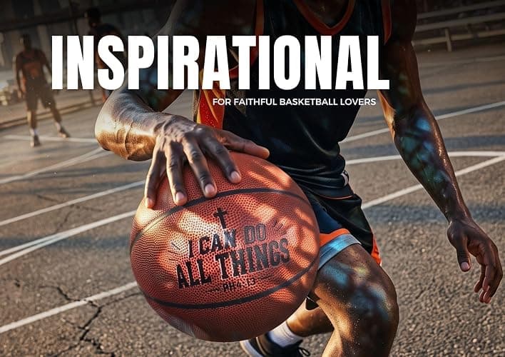 CybGene Engraved Christian Gifts, Inspirational Basketball with Philippians 4:13 Bible Verse, Rubber Basketball for Men and Boys, Official Size 7 (29.5") thumbnail 7