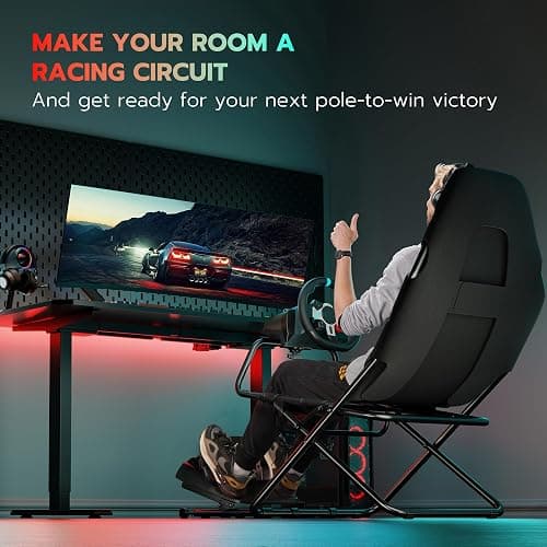 ARES WING Foldable Racing Simulator Cockpit, Racing Wheel Stand with Seat, Formula and GT Sim Driving Simulator Compatible with Fanatec, Thrustmaster, Logitech, Moza Games on PS5, PS4, Xbox and PC thumbnail 4