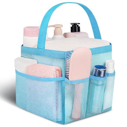 Mesh Shower Caddy Portable - 9 Pockets for College Dorm Room Essential | Large Capacity Mesh Shower Caddy with 9 Pockets, Portable Hanging Toiletry Bag for College Dorm, Gym, Camping and Beach - Image 1