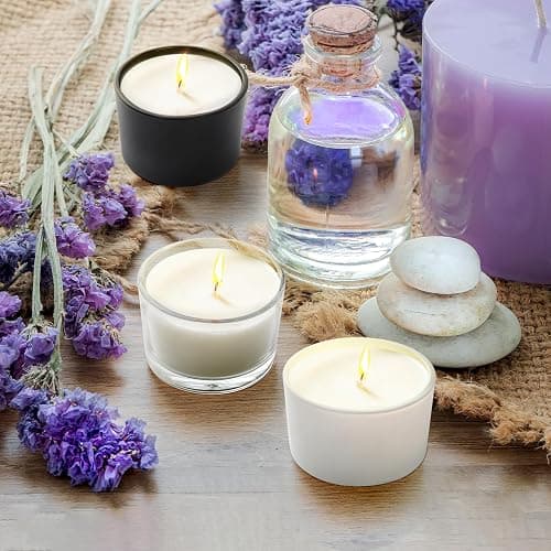 SHOWIN Thick Candle Jars for Making Candles 16 Pcs, 4 OZ Empty Jars with Wood Lids for Candle Making, Sample Container - Dishwasher Safe,Clear thumbnail 6