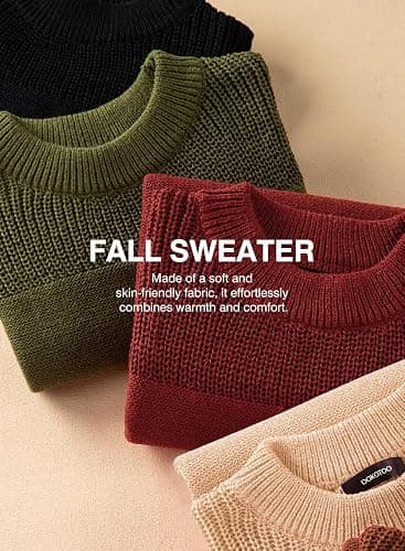 Dokotoo Women's Casual Long Sleeve Sweaters Loose Crewneck Knit Solid Pullover Sweater Jumper Tops thumbnail 4