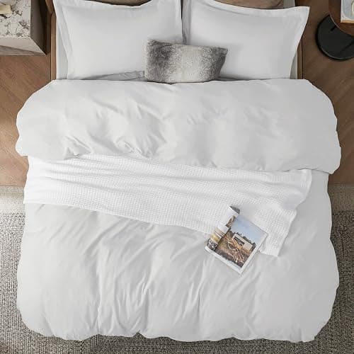 Bedsure Duvet Cover Full Size - Soft Double Brushed Bedding Set for Kids & Adults, Zipper Closure, 3 Pieces, Includes 1 Duvet Cover (80"x90") & 2 Pillow Shams, NO Comforter, White - Full (80" x 90") - 00 - White thumbnail 3