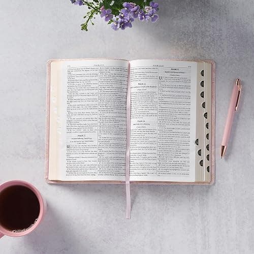 KJV Holy Bible, Deluxe Gift Bible with Thumb Tabs, Ribbon Marker, King James Version, Faux Leather, Pink thumbnail 6