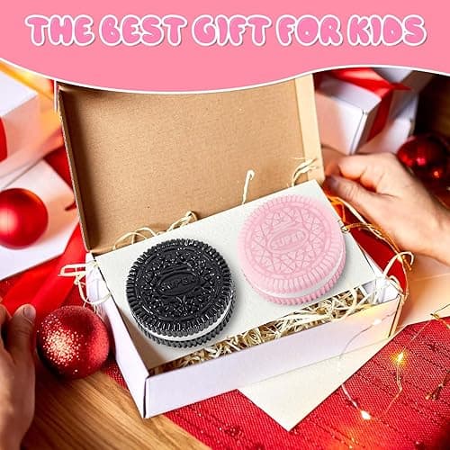 Gytera Sticky Cookie Squishies Fidget Toys Adults, Squeeze Toys Sensory Toys for Kids with Autism, Stress Balls for Adults Fidgets Birthday Gifts Party Favors for Kids(2 Pack Pink Black) thumbnail 7