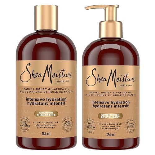 Shea Moisture Manuka Honey and Mafura Oil Shampoo and Conditioner For Extra Dry, Damaged Hair Formulated Without Sulfates, Silicones, Parabens, Phthalates, Mineral Oil or Petrolatum, 384ml (2-Pack) - Image 1