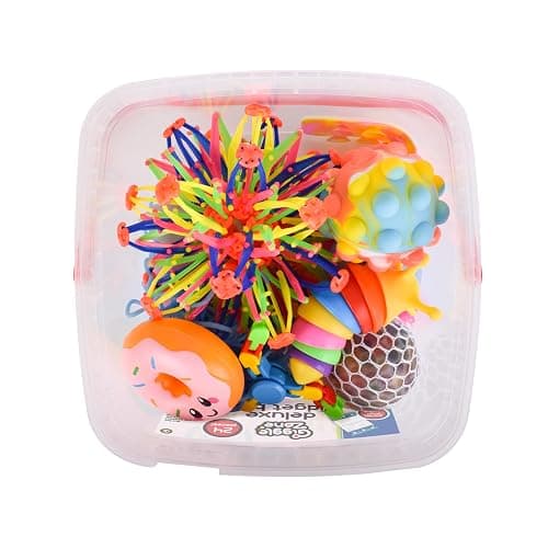 Sunny Days Entertainment 24 Piece Fidget Box, Sensory Toys with Storage Container, Party Favor, Treasure Box, Carnival, Pinata Stuffers, Adult Stress Relief, ADHD Toy thumbnail 4