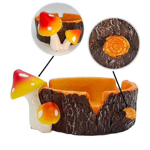 Ashtray Cigarette Snuffer for Smokers Cool Ashtrays,Mushroom Ashtray Outdoor Ashtray Decor, Mushroom Gifts for Home Office thumbnail 4