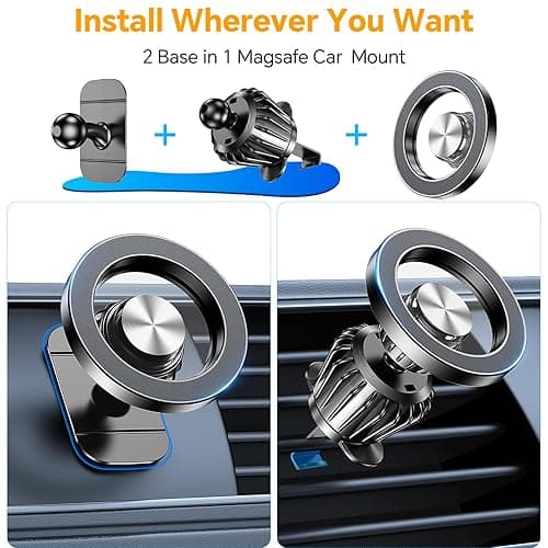 Kaistyle for Magsafe Car Mount【20 Strong Magnets】Magnetic Phone Holder for Car Phone Holder Mount Dash Mounted Holders Cell Phone Holders for Your Car Accessories for Women Men for iPhone 17 16 15 14 thumbnail 2