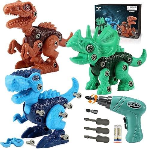 Dinosaur STEM Toys for Kids 3-5, Take Apart Dinosaur Toys with Electric Drill, Educational Building Toy & Construction Set, DIY Christmas Birthday Gifts for 3 4 5 6 7 8 Years Old Boys and Girls - Image 1