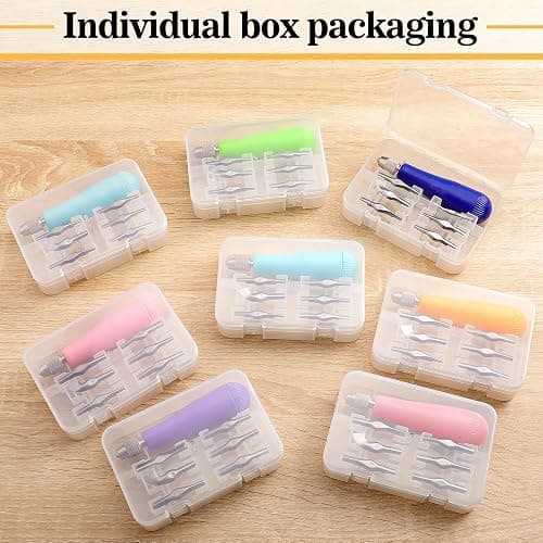 Umigy 24 Pack Craft Linoleum Cutter Kit Carving Tools Assortment Linocut Tools Block Cutters for Block Printing, Assorted Colors thumbnail 3