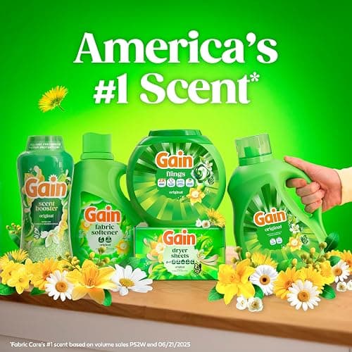 Gain, Liquid Laundry Fabric Softener, Laundry Conditioner, Long Lasting Scent, Softens, Freshness, Helps with Static & Wrinkles, Original Scent, 140 fl oz (Packaging May Vary) thumbnail 9