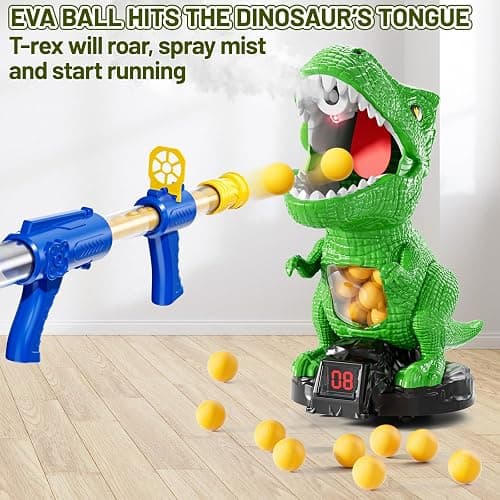NIPLOOOW Moveable Dinosaur Shooting Toys for Kids 3-8 Years, Movable Shooting Target Toy with Air Pump Guns, Interactive Competition Game Gift for Boys and Girls Ages 3 4 5 6 7 8 Years Old thumbnail 4