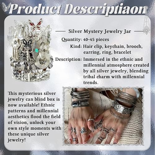 SMUOBT Mystery Jewelry Jar Bundle - Surprise Vintage Jewelry Box for Women,Gift Jewelry Set (Necklace, Earrings, Rings,Kracelet,Keychain) - Unique Birthday Gift for Women thumbnail 5