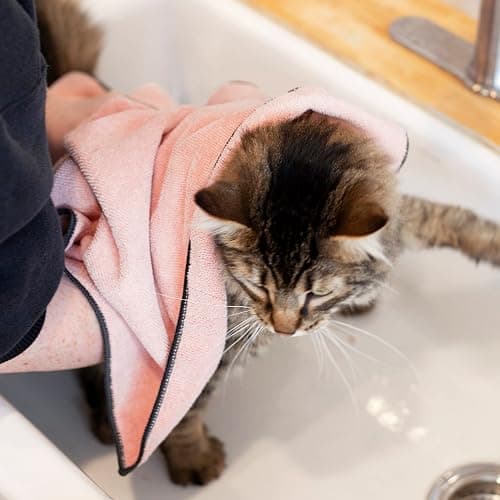Ritz Premium Embroidered Microfiber Pet Towel (3-Pack), 18" x 28", Highly Absorbent, Fast-Drying, Long-Lasting, Super Soft 80% Polyester and 20% Polyamide Pet Cloth, Blush Pink thumbnail 7