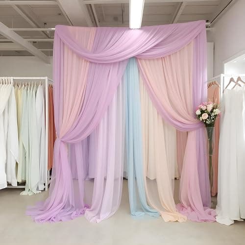 Barcelonetta | Chiffon Fabric | Decoration, Drapery Fabric | Wedding, Gender Reveal, Baby Shower, Birthday | for Arbor, Arch, Canopy, Table and Chair Decoration (Burgundy, 5 Yards) thumbnail 2