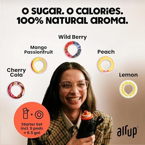 air up® water bottle (16oz) Steel Black + 5x pods Flavor Fiesta | Sugar free flavor pods & Water bottles with straw | Flavored water bottle thumbnail 3