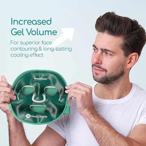 Medi Grade Cooling Ice Face Mask and Cooling Eye Mask for Puffy Eyes & Migraine Relief - Self Care Face Ice Pack with ChillGel Face Ice Mask Technology - Cooling Face Mask, Eye Pads and Bag thumbnail 6