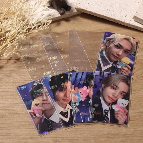 Skz's Photocards Sleeves Stray Photo Cards Albums Holographic Clear Protector for Stay Fans Gifts,100 Sleeves per Pack (58x89mm) thumbnail 2
