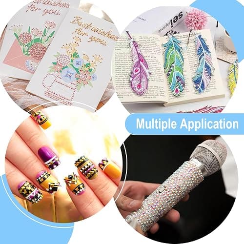 22PCS DIY Diamond Art Pen Painting Tool Set - Metal Threaded Tip Accessories Gem Resin Dotting Pen Supplies Kit (White Pen + 12 Tips + 9 Dotting Clay) thumbnail 7