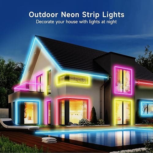 KANTUTOE LED Neon Rope Lights, 13.1ft RGB LED Light Strip, 24V Music Sync App/Remote Control DIY Rope Light, IP67 Waterproof Gaming Neon Strip Lights for Bedroom Indoor Oudoor Décor thumbnail 4
