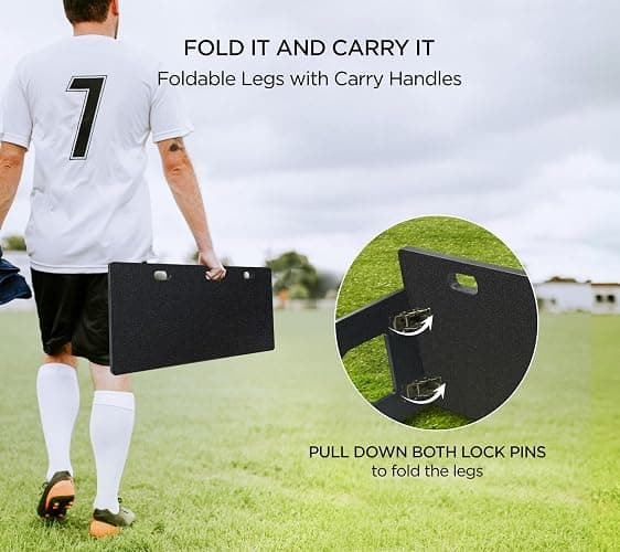 ZivPlay Soccer Rebounder Board Soccer Wall Kick Back Trainer with 2 Rebound Angles for Ball Passing and Bounce Back Training thumbnail 6